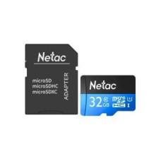 Карта памяти, Netac, NT02P500STN-032G-R, MicroSDHC 32GB, с адаптером SD (5 лет)